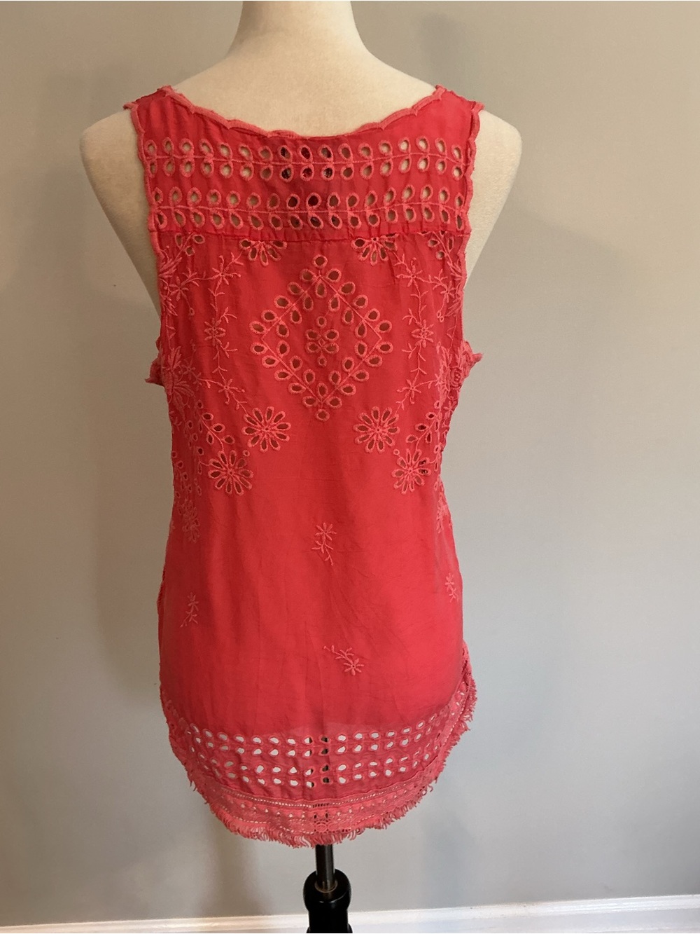 Johnny Was Calypso Coral Eyelet Embroidered Tank - Picture 6 of 10